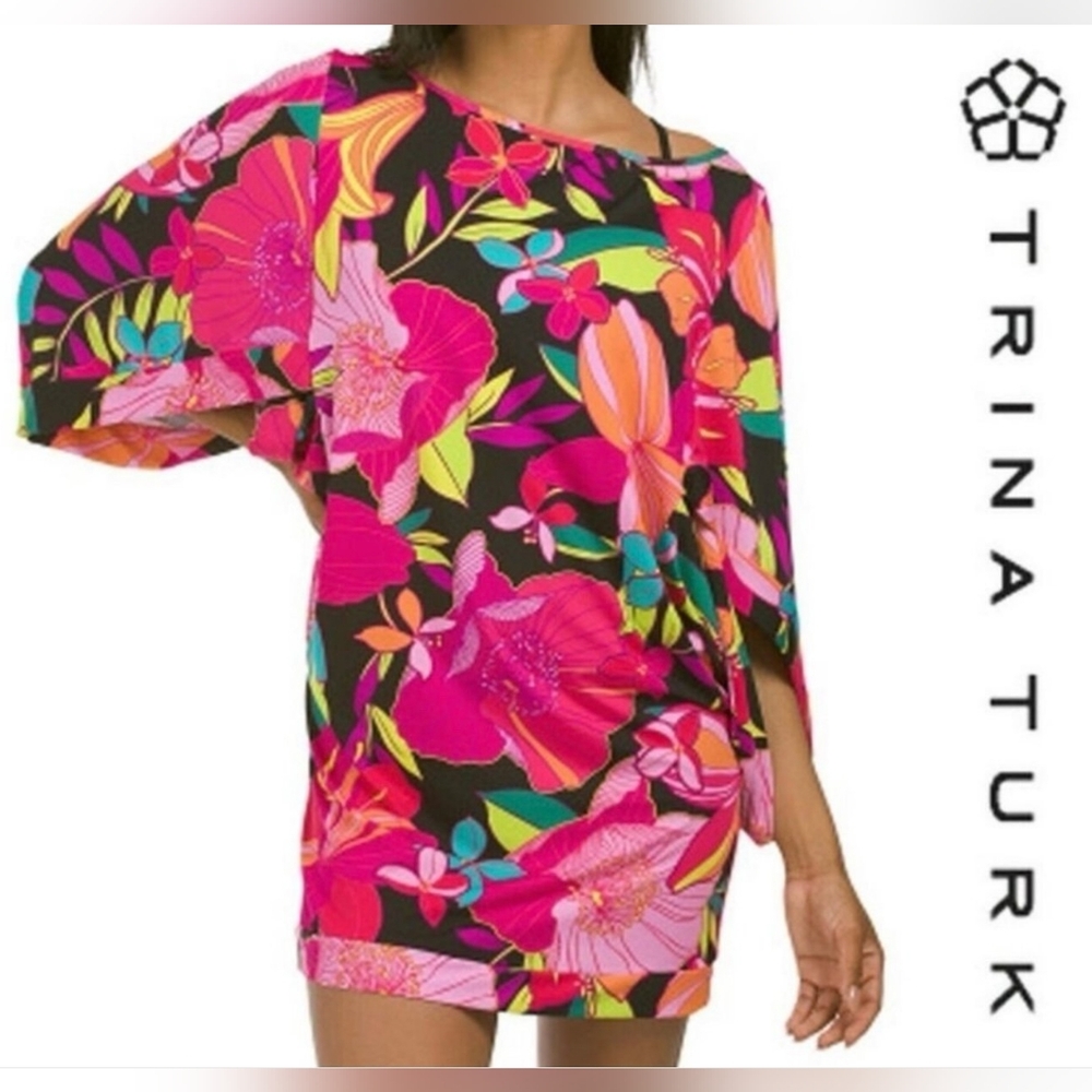 NWT TRINA TURK VIBRANT SOLAR FLORAL LARGE SWIM DRESS